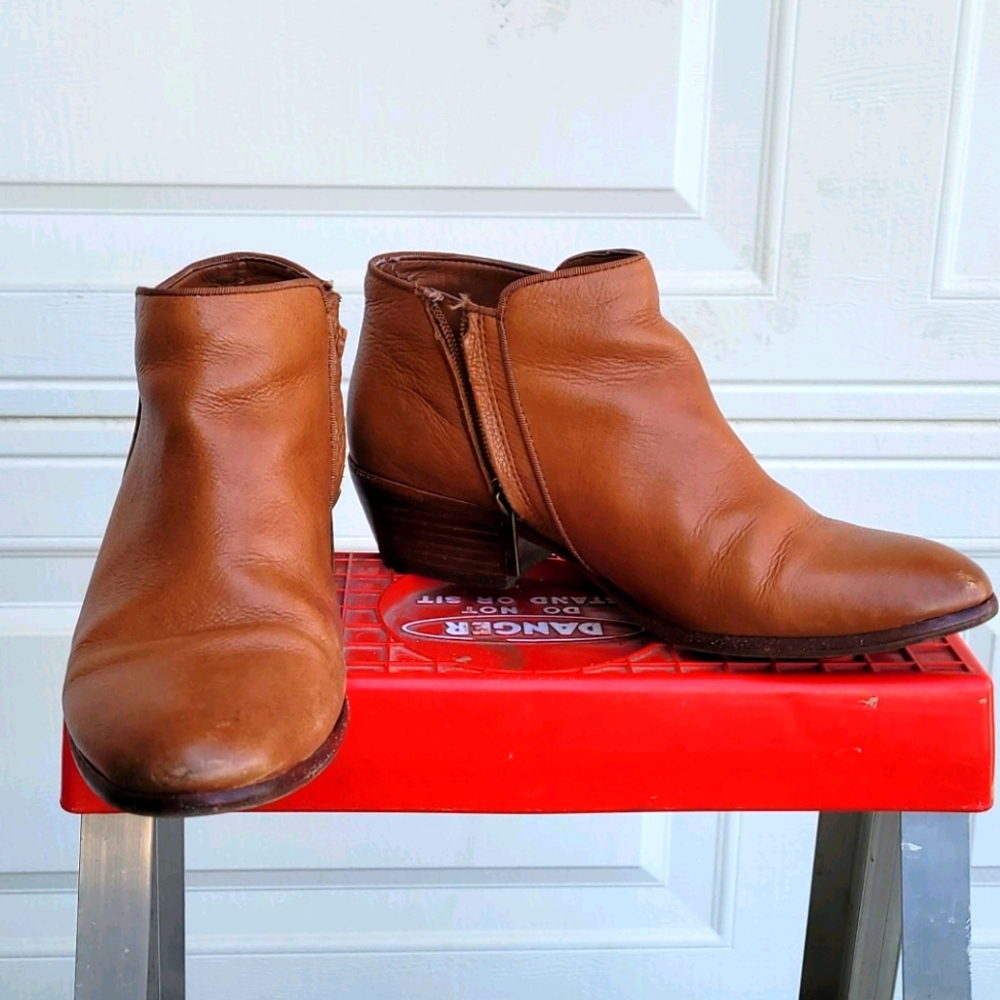 Sam Edelman tan booties boots 7.5 leather